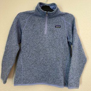 Patagonia Girls 1/4 Zip Better Sweater. Lavender Size XL.